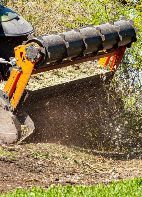 A mulcher in action